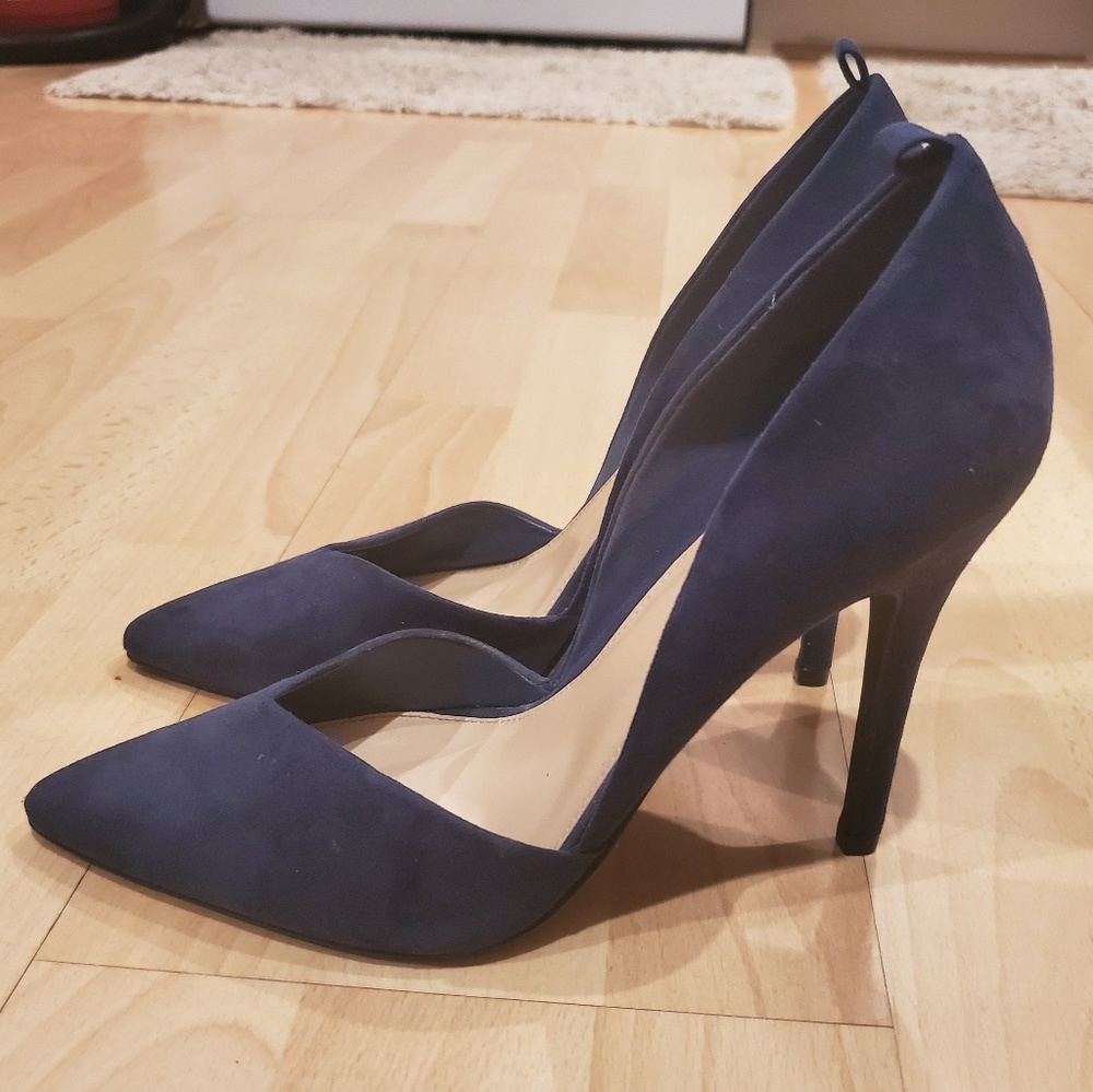Forever 21 Navy Blue Suede Heels